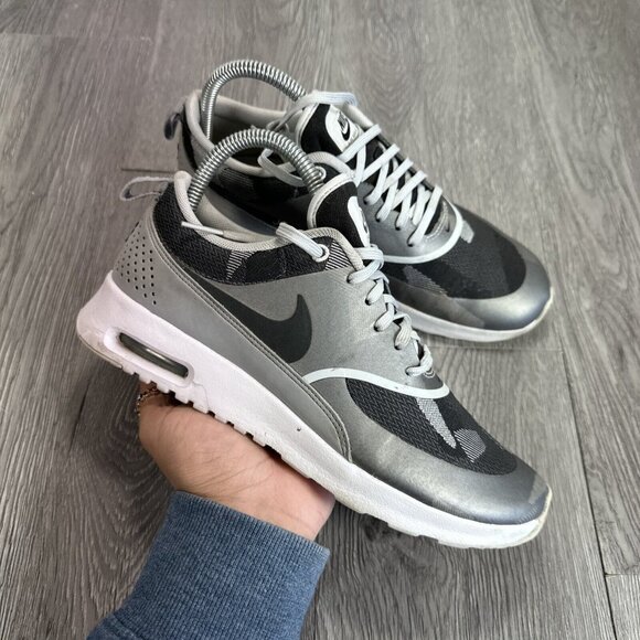 Nike Air Max Thea JCRD Pure Platinum Black Wolf Grey Shoes Womens Size US 7 Camo - Picture 1 of 11